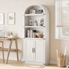 Bookcase 5 Shelf Arched Bookshelf 71.65in Tall Bookcase Farmhouse Display Storage Rack Wooden Bookshelves for Home Office, Living Room - 4 of 4