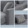 FONTOI L-shaped Sofa with Pleated Skirt, Convertible Sleeper Couch with Pillows for Living Room Apartment, Gray, 87"*33"*61" - 4 of 4