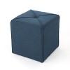 PAGED 16.5 Inch Fabric Ottoman, Modern Square Vanity Chair Footrest Ottoman for Living Room, Bedroom, No Assembly Required - 3 of 4