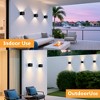 DAKAFUL Modern LED Wall Sconces (2-Pack), Square Up Down Lights, IP65 Waterproof Aluminum Fixtures for Indoor/Outdoor Use, Black - 3 of 4