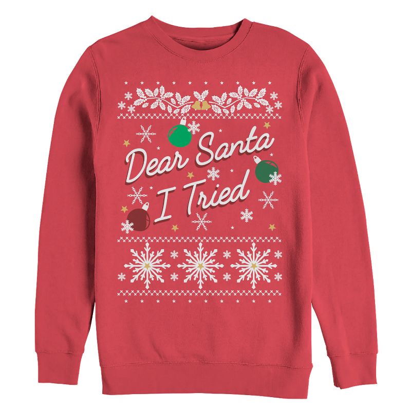 Women's Lost Gods Christmas Dear Santa I Tried Sweatshirt, 1 of 4
