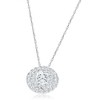 Pompeii3 2 1/5Ct TW Diamond (1ct center) Round Halo Pendant White Gold Necklace Lab Created - 4 of 4