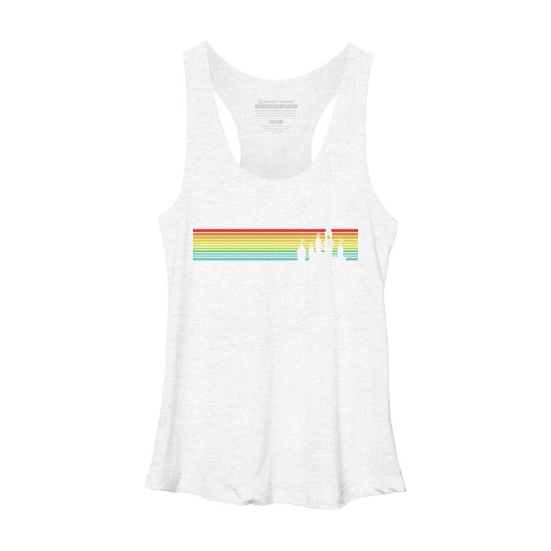 Design By Humans Retro Castle Sunset Stripes By Racerback Tank Top, 1 of 3