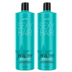 Sexy Hair Healthy MOISTURIZING Shampoo & Conditioner (33.8 oz XXL liter PRO duo size set) for Dry, Dull Hair - 1 of 3