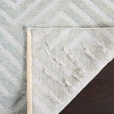 Santa Fe Hand-Knotted Light Grey Wool Area Rug 8' x 10'