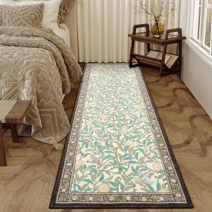 Botanical Print Area Rugs for Living Room Bird Pattern Washable Rug Non-Slip Low-Pile Carpet for Bedroom Dining Room - 1 of 4