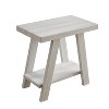 VYNXARIA Contemporary Wood Shelf Side Table in White Finish - 3 of 4
