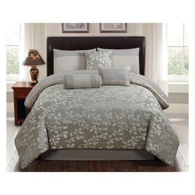 7pc Queen Selvy Comforter Set Silver - Riverbrook Home
