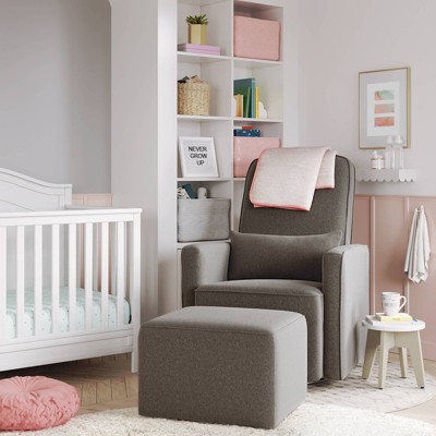 davinci olive swivel nursery glider