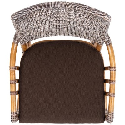 Donatella Brown Rattan and Cane Arm Chair