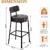 DYHOME 24 inches Bar Stools Set of 3, Counter Height Bar Stools with Leather Pad Wood Back, Leather Upholstered Bar stools for Kitchen Island, Cafe - 2 of 4