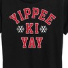 Women's - Instant Message - Yippee Ki Yay Athletic Christmas Short Sleeve Graphic T-Shirt - 2 of 4