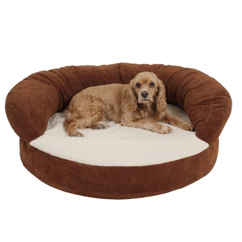 Carolina Pet Solid Faux Gusset Jamison Pillow Dog Bed, Tan, Medium