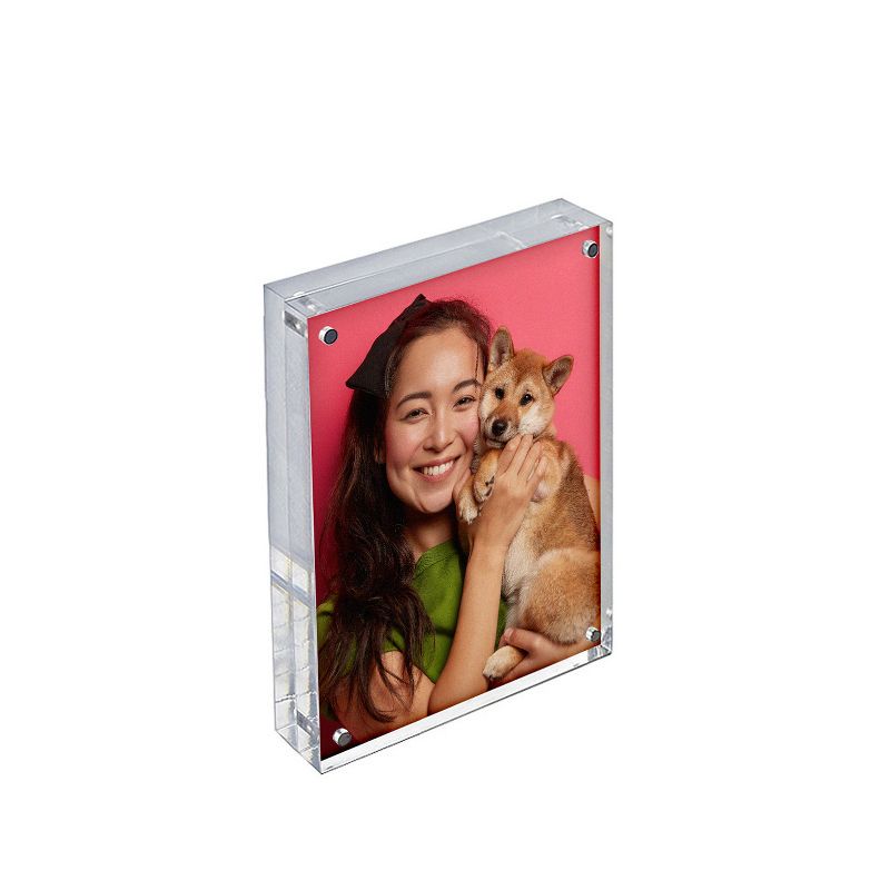 Azar Displays Clear Acrylic Magnetic Photo Frame Block 5" x 7" Vertical/Horizontal, 2 of 8