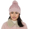 Anna-Kaci Sparkly Sequin Beanie Hat with Faux Fur Pom Pom Knit Skull Cap for Women - 2 of 4