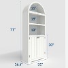 71.65'' Tall Arched 5-Tier Bookcase Cabinet with Double Doors & Adjustable Shelf, Modern Wooden Storage for Living Room, Bedroom, Home Office - 2 of 4