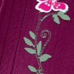 deep claret floral embroidery