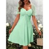 Imily Bela Flowy Drawstring Waist Summer Dress with Sweetheart Neck and Puff Sleeves - 2 of 4