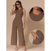 INSPIRE CHIC Women's Dressy Casual One Piece Outfits Sleeveless Crewneck Wide Leg Summer Jumpsuit - 2 of 4
