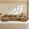 AENKYO Modular L-Shaped Sectional Sofa, 140" Curved Cloud Couch with Chaise, Boneless Corduroy Design for Small Spaces, No Assembly - 3 of 4