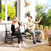3-Person Outdoor Patio Glider Bench, Porch Glider Swing with 3 Seats, Breathable Mesh Fabric, Metal Frame - 2 of 4
