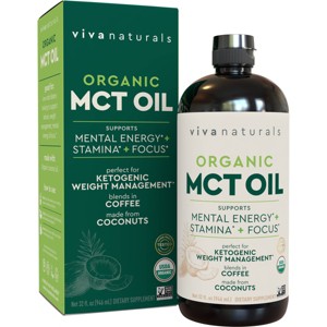 Viva Naturals Organic MCT Oil for Supporting Mental Energy - 32 fl oz - 1 of 4