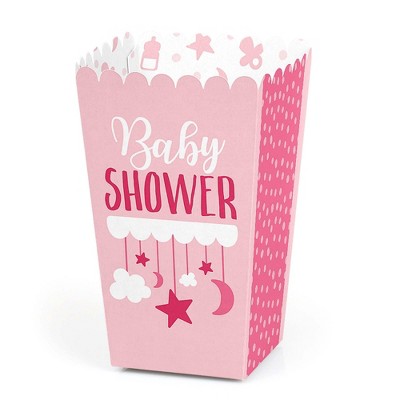 Big Dot of Happiness It's a Girl - Pink Baby Shower Favor Popcorn Treat Boxes - Set of 12