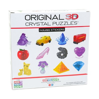Green Crystal Plastic Christmas Tree 3D Puzzle with Decorative Stickers