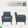 Modern Fabric Accent Chair Modern Wingback Living Room Chair Comfy Armchair Single Sofa Chair w/ Wood Legs - 2 of 4