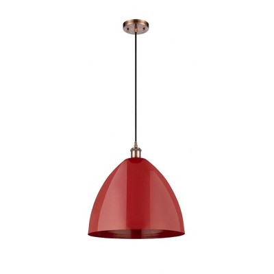 Plymouth Dome - 1 Light Cord Hung Mini Pendant In Industrial Style-18.75 Inches Tall and 16 Inches Wide