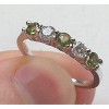 Pompeii3 1/2CT Peridot & Diamond 5 Stone Ring 14k White Gold - 2 of 3