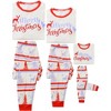 cheibear Christmas Sleepwear Long Sleeve Tee with Pants Lounge Holiday Family Pajama Sets Red-White - 3 of 4