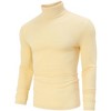 Men's Stretch Muscle Tshirts Turtleneck Long Sleeve Knit Tees Casual Slim Fit Basic Shirt Tops - 2 of 4