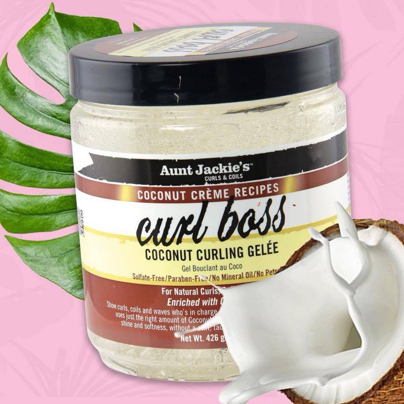 Aunt Jackie's Coconut Creme Recipes Curl Boss Coconut Curling Gelee - 15oz, 6 of 8