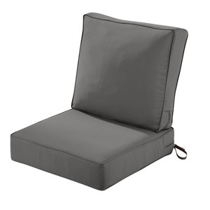 25" x 47" Montlake FadeSafe Patio Lounge Chair Cushion Set Light Charcoal - Classic Accessories - 1 of 4