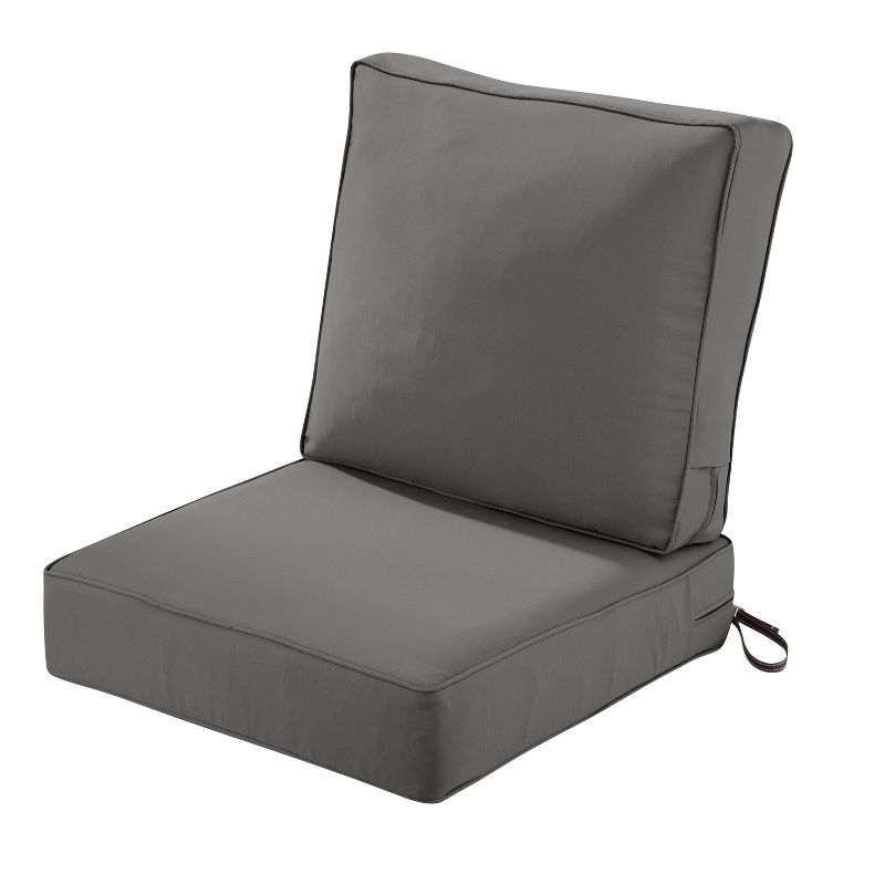 25&#34; x 47&#34; Montlake FadeSafe Patio Lounge Chair Cushion Set Light Charcoal - Classic Accessories, 1 of 11