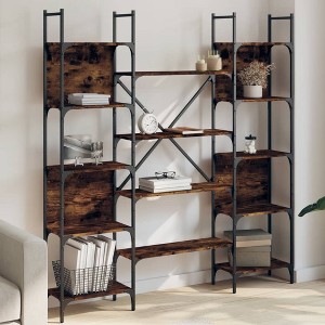 vidaXL Bookshelf Smoked Oak 61.2 in.x9.4 in.x65.6 in. Engineered Wood - 1 of 4