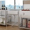 Stainless Steel Utility Sink, Free Standing Single Bowl Kitchen Sink with Faucet, Hot and Cold Water Pipe, Freestanding Commercial Sink - 3 of 4