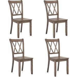 ADILE Rubber Wood Dining Room Chair Set of 4, Brown - 1 of 4