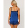 Allegra K Women's Satin Solid Lace Trim Cami Tops with Shorts Lounge Sleepwear Pajama Set - 3 of 4