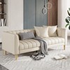 Faux Leather Sofa Couch - Modern 78 W Sofa with Deep Seats, 3 Seater Sofa with 2 Throw Pillows, Wood Legs, Easy Assembly, for Living Room & Bedroom - 2 of 4