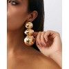 Maximalist Gold Statement Earrings | Chunky Geometric Drop & Hoop Set in Designer Style - 3 of 4