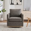 30.7" PU Swivel Accent Chair,Upholstered Square Armchair with 360° Base for Living Room or Bedroom-Baofuwish - 2 of 4