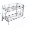 CAVINAS Twin Over Twin Metal Bunk Bed,Optional Trundle,Modern Bunk Beds for Kids,Side Ladder and Full-Length Guardrail,No Box Spring Needed - 3 of 4