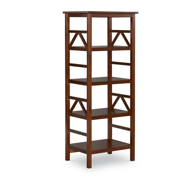 54&#34; Media Center Audio Tower Cabinet Bookcase with 4 Extra Deep 16&#34; Shelves Tobacco - Linon, 1 of 12