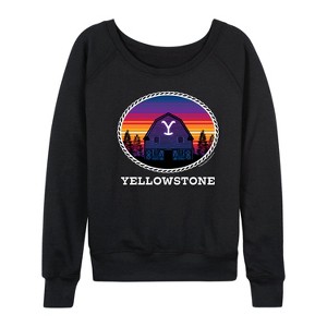 Women's - Yellowstone - Y Brand Sunset Lightweight French Terry Wide Neck Long Sleeve Shirt - 1 of 4