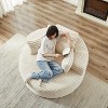 Grungis Round Corduroy Sponge Single Sofa with Back Cushion & Pillows,Fluffy Modern Sleeper Chair for Living Room & Bedroom - 4 of 4
