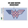 Wonder Woman Usa American Flag Logo Automotive Bumper Sticker - 2 of 4