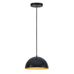 ET2 Lighting Hemisphere 1 - Light Pendant in  Gloss Black/Gold - 1 of 3