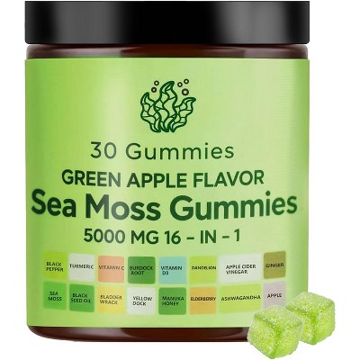 Sea Moss Gummies 16-in-1, 6000 mg - Apple Flavor | Immune Support & Gut Health Supplement | 30 Count – UJBQFFQE